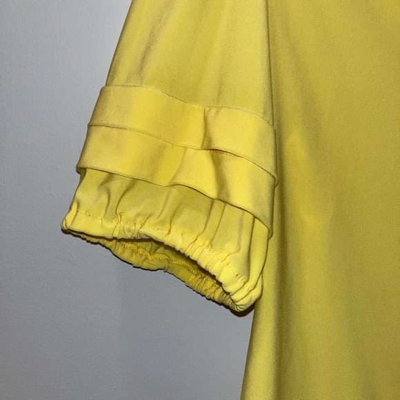 Anne Klein Yellow Gold Button Down Short Sleeve Blouse Shirt NWT Ladies XS - Picture 2 of 7